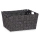 FABRIC CONIC BOX RECT WITH HANDLES MED BLACK