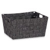 FABRIC CONIC BOX RECT WITH HANDLES MED BLACK