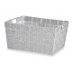 FABRIC CONIC BOX RECT WITH HANDLES MED WHITE