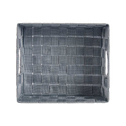 CESTA RECTANGULAR 23CM CINZA