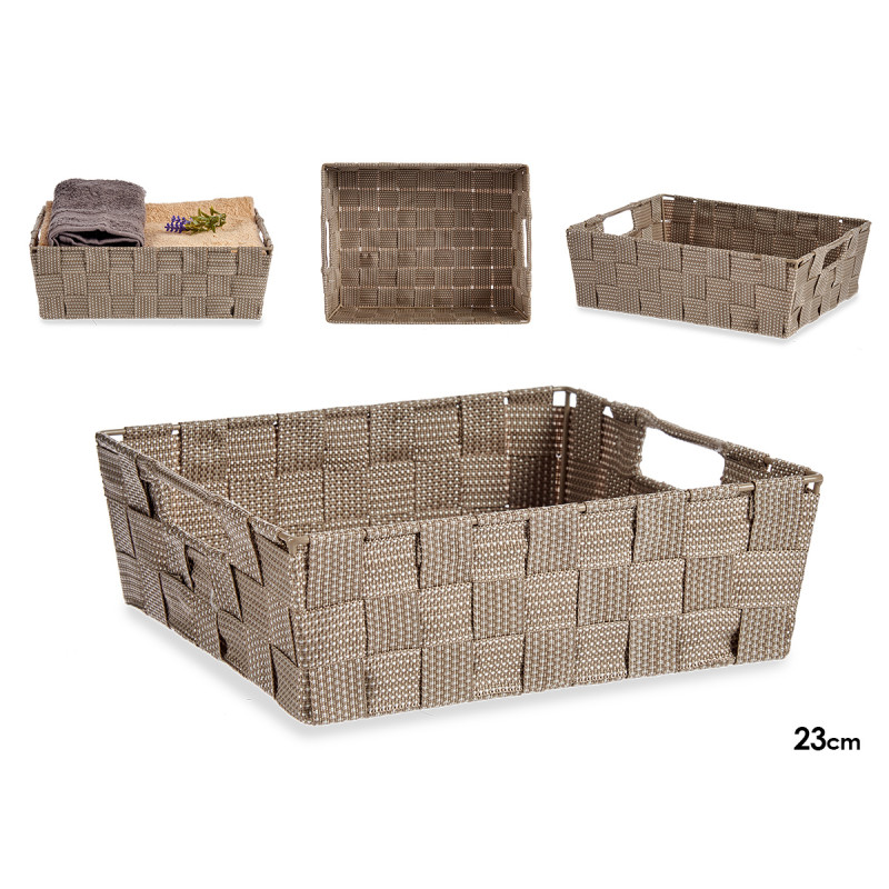 CESTA TELA RECT 23 CM NATURAL