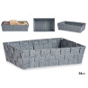 CESTA RECTANGULAR SEEM ASAS 34CM CINZA