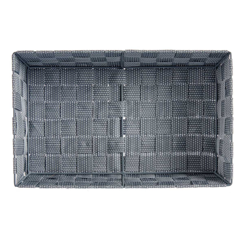 CESTA RECTANGULAR SEEM ASAS 34CM CINZA