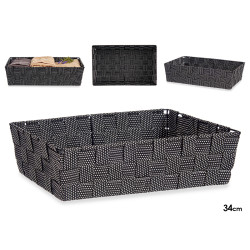 FABRIC BOX RECT WITHOUT HANDLE 34CM BLACK