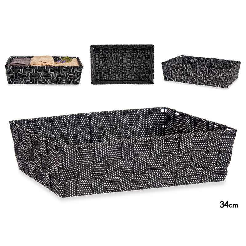 FABRIC BOX RECT WITHOUT HANDLE 34CM BLACK