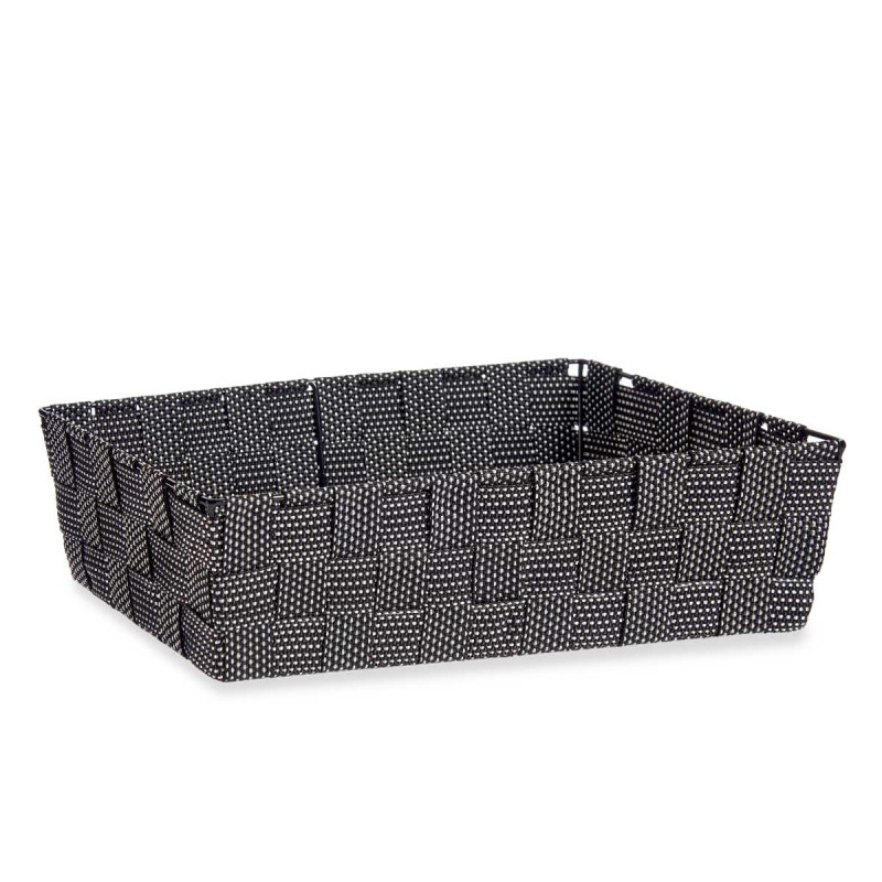 CESTA RECTANGULAR SEM ASAS 34CM PRETA