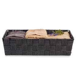 FABRIC BOX RECT WITHOUT HANDLE 34CM BLACK