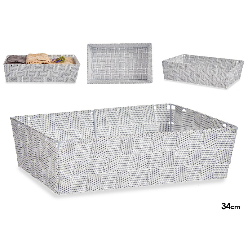 CESTA RETTANGOLARE SENZA MANICI 34CM BIANCO