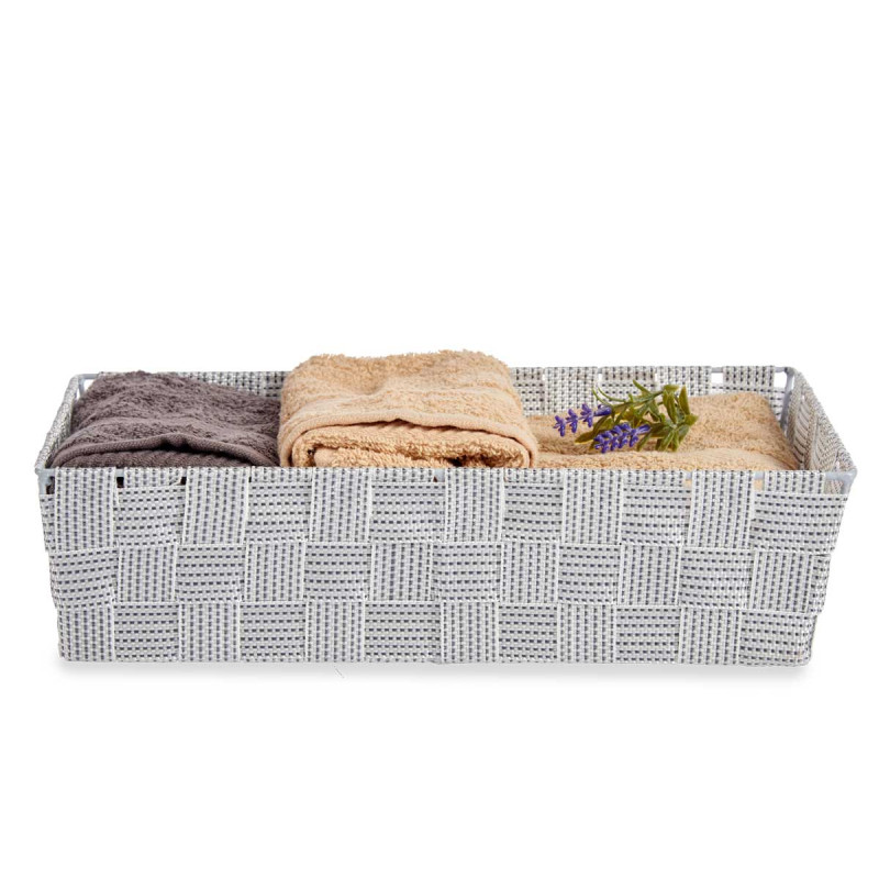 PANIER RECTANGULAIRE SANS ANSES 34CM BLANCHE