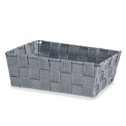 CESTA RECTANGULAR SEM ASAS 24CM CINZA