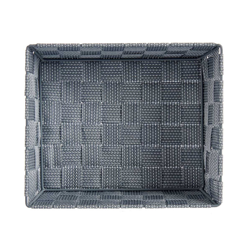 CESTA RECTANGULAR SEM ASAS 24CM CINZA