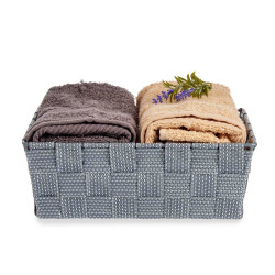 FABRIC BOX RECT WITHOUT HANDLE 24CM GREY
