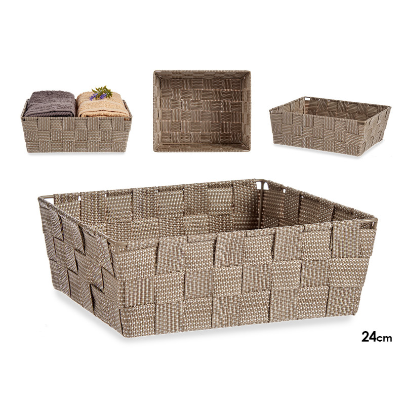 PANIER RECTANGULAIRE SANS ANSES 24CM BEIGE