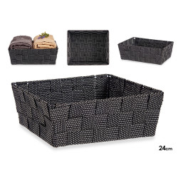 CESTA TELA RECT SIN ASAS 24CM NEGRO