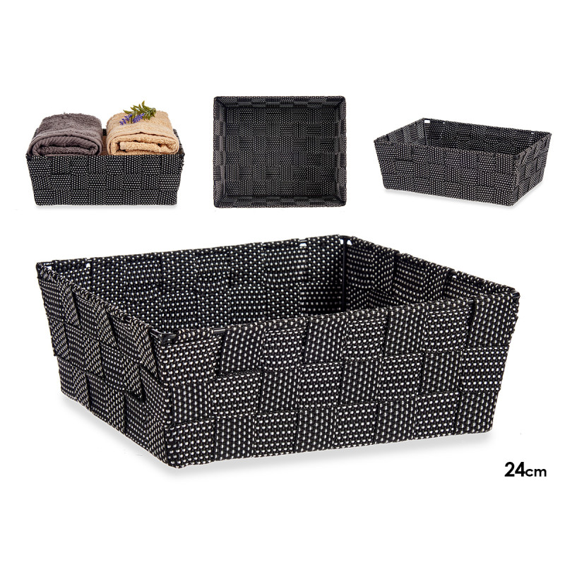 CESTA RECTANGULAR SEM ASAS 24CM PRETA