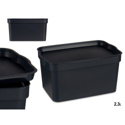 ANTHRACITE PLASTIC STORAGE BOX WITH COVER 2.3L