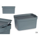 GREY PLASTIC STORAGE BOX WITH COVER 2.3L