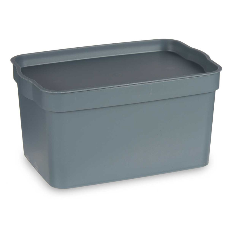 GREY PLASTIC STORAGE BOX WITH COVER 2.3L