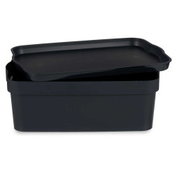 CAJA PLASTICO CON TAPA 6L ANTRACITA