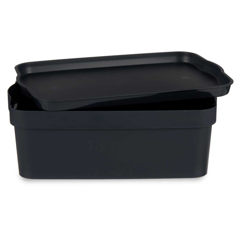 CAJA PLASTICO CON TAPA 6L ANTRACITA
