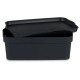 ANTHRACITE PLASTIC STORAGE BOX WITH COVER 6L