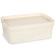 CREAM PLASTIC STORAGE BOX WITH COVER 6L