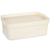 CREAM PLASTIC STORAGE BOX WITH COVER 6L