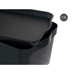ANTHRACITE PLASTIC STORAGE BOX WITH COVER 7.5L