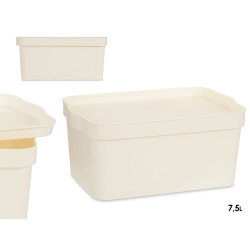 CAJA PLASTICO CON TAPA 7,5L CREMA