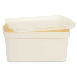BOITE PLASTIQUE AVEC COUVERCLE 7.5L CREME