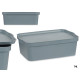 BOITE PLASTIQUE AVEC COUVERCLE 14L GRIS
