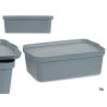 GREY PLASTIC STORAGE BOX WITH COVER 24L