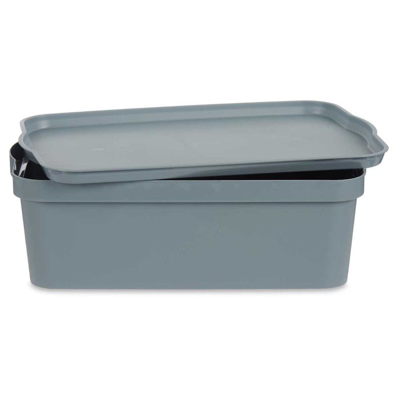 BOITE PLASTIQUE AVEC COUVERCLE 14L GRIS
