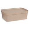 BOITE PLASTIQUE AVEC COUVERCLE 14L BEIGE