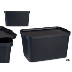 BOITE PLASTIQUE AVEC COUVERCLE 24L ANTHRACITE
