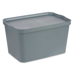 SCATOLA PLASTICA CON COPERCHIO 24L GRIGIO