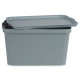 GREY PLASTIC STORAGE BOX WITH COVER 24L