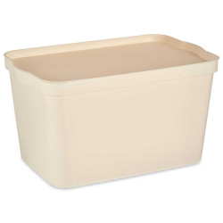 CAJA PLASTICO CON TAPA 24L CREMA