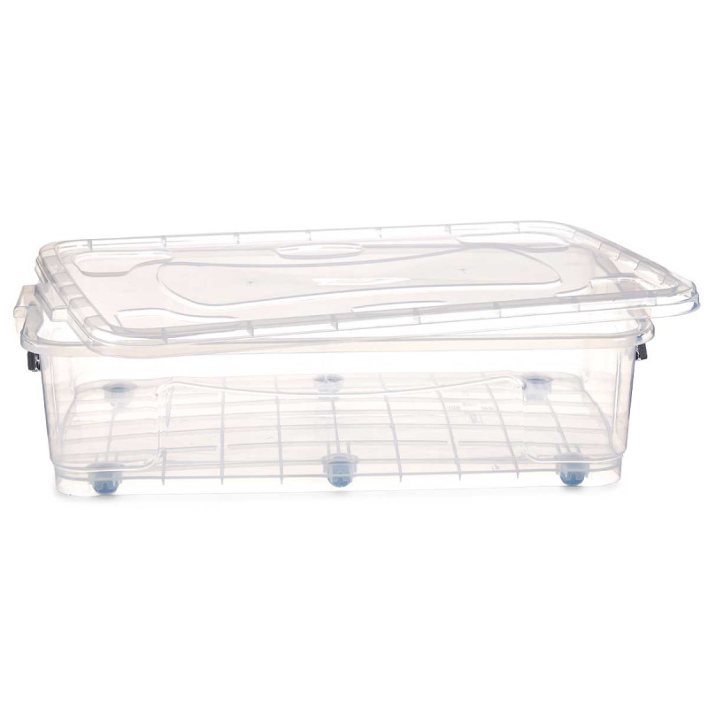 CAIXA 6 RODAS TRANSPARENTE 40L 