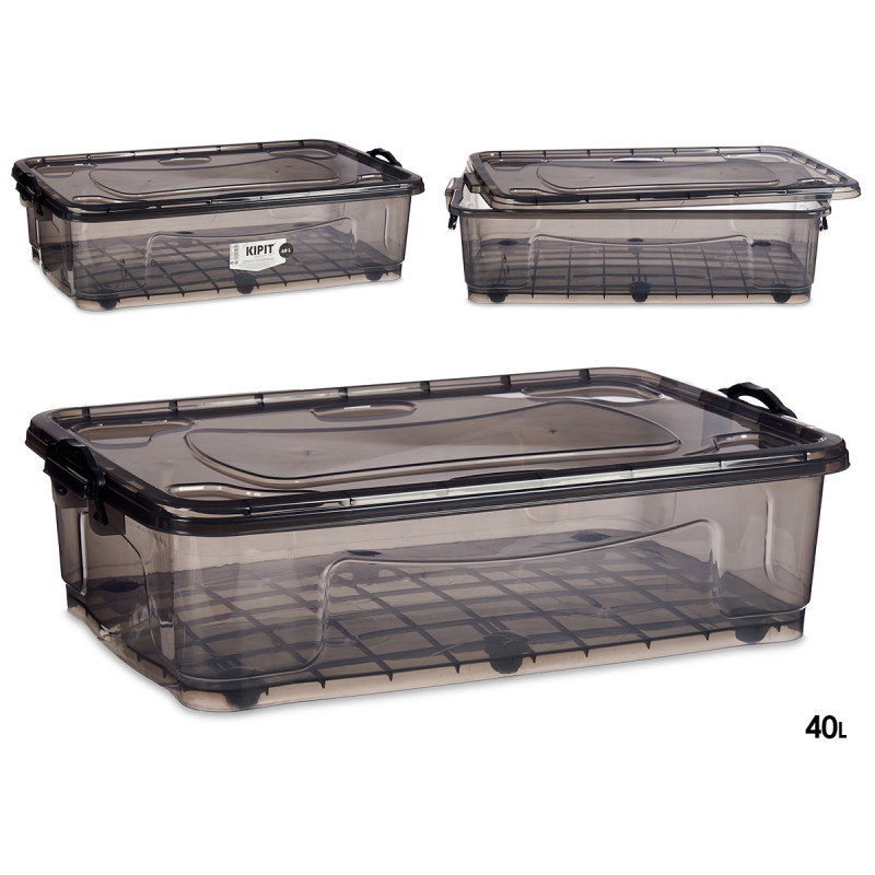 SCATOLA 6 RUOTE ANTRACITE 40L