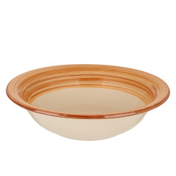 PIATTO FONDO GRES MANTOVANA 3D MARRONE 21CM