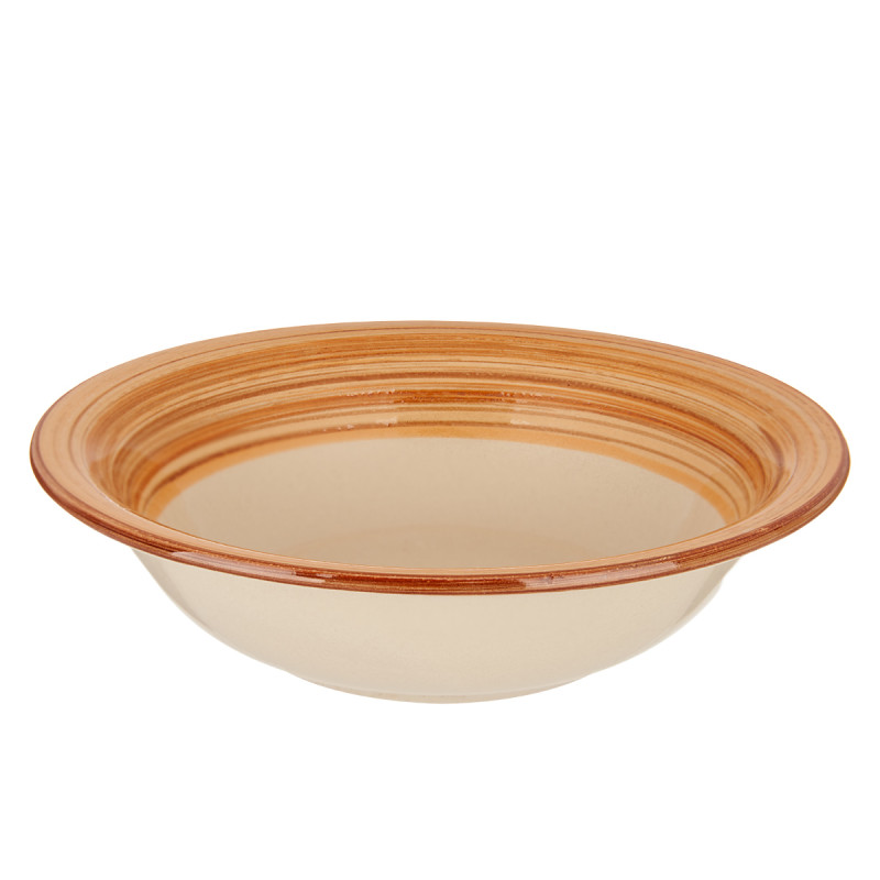 PLATO HONDO GRES CENEFA 3D MARRON 21CM