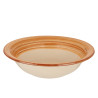ASSIETTE CREUSE GRES BANDE 3D  MARRON 21CM