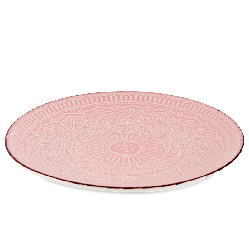 PLATO RELIEVE LLANO ROSA 27CM