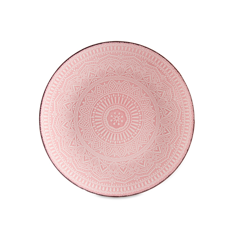 PLATO RELIEVE LLANO ROSA 27CM