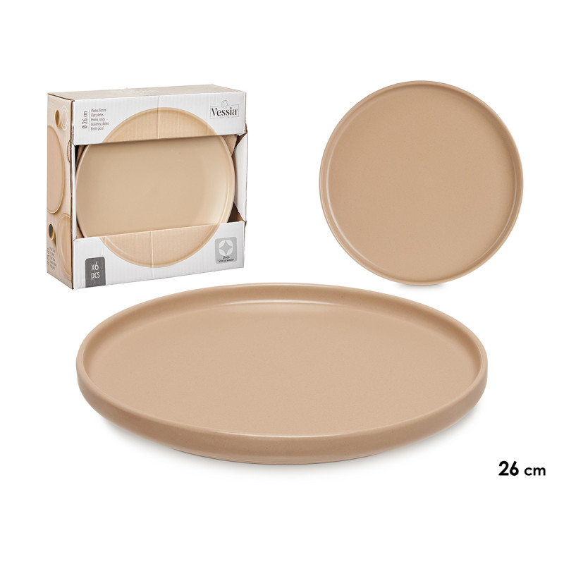 PIATTO GRANDE IN GRES BEIGE 26,5CM