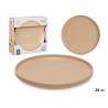 LARGE STONEWARE DINNER PLATE BEIGE 26,5CM
