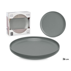 PLATO LLANO GRANDE GRES GRIS OSCURO 26,5CM