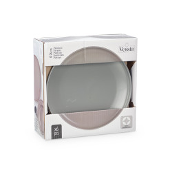 PLATO LLANO GRANDE GRES GRIS OSCURO 26,5CM