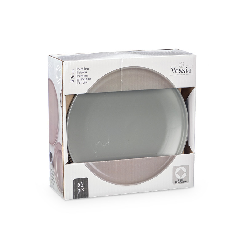 PIATTO GRANDE IN GRES GRIGIO SCURO 26,5CM